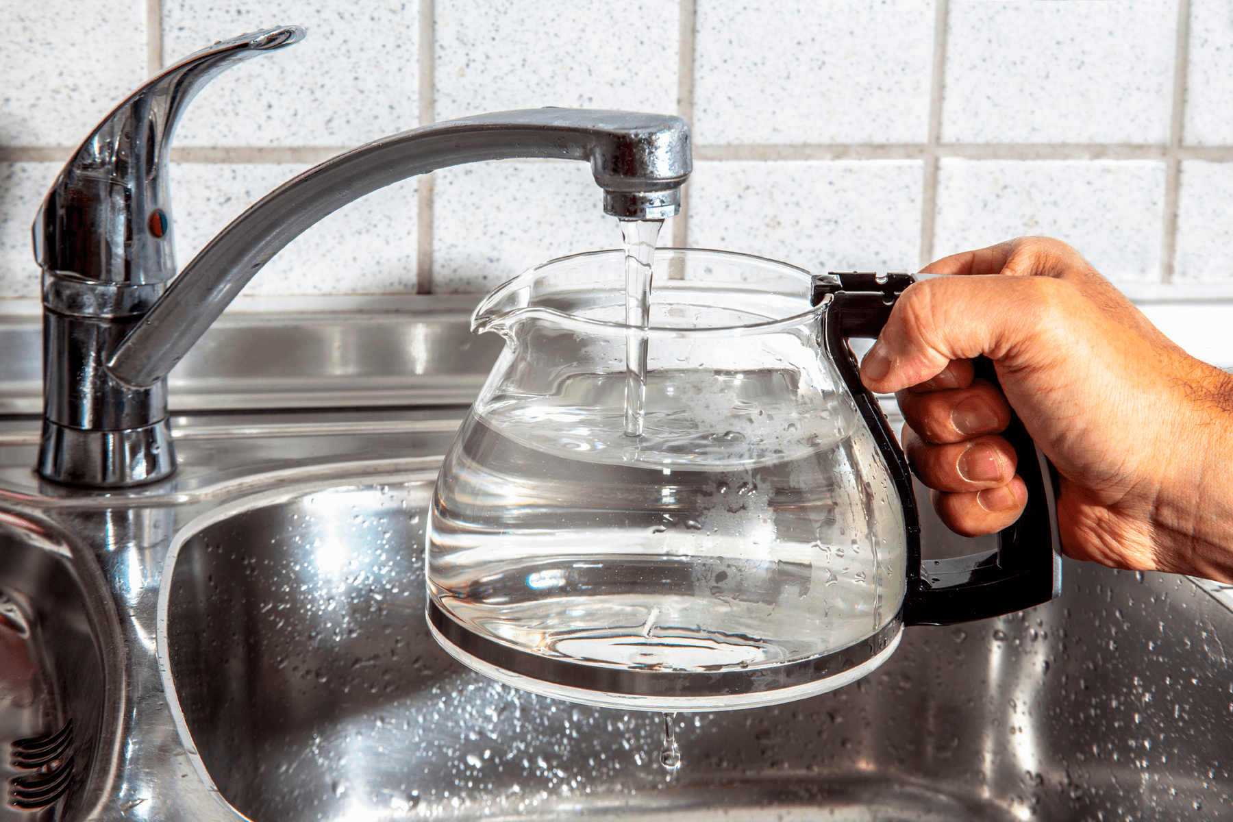 on the kitchen sink water filter