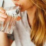 woman drinking water