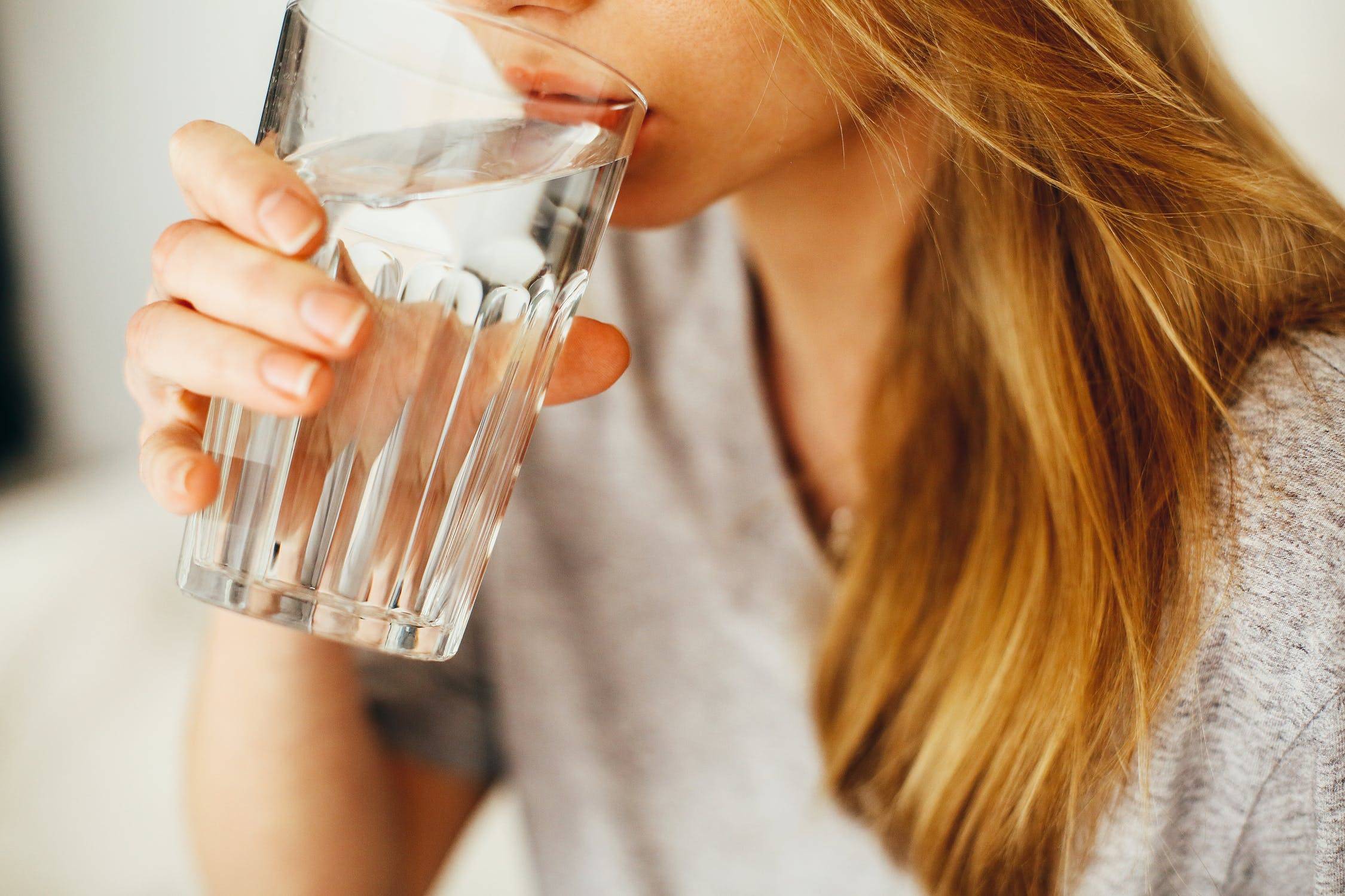 woman drinking water