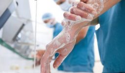 Doctors washing hands