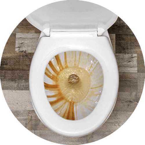 Iron stains in toilet