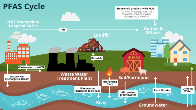 PFAS Graphic pfas chemicals getting into water supply