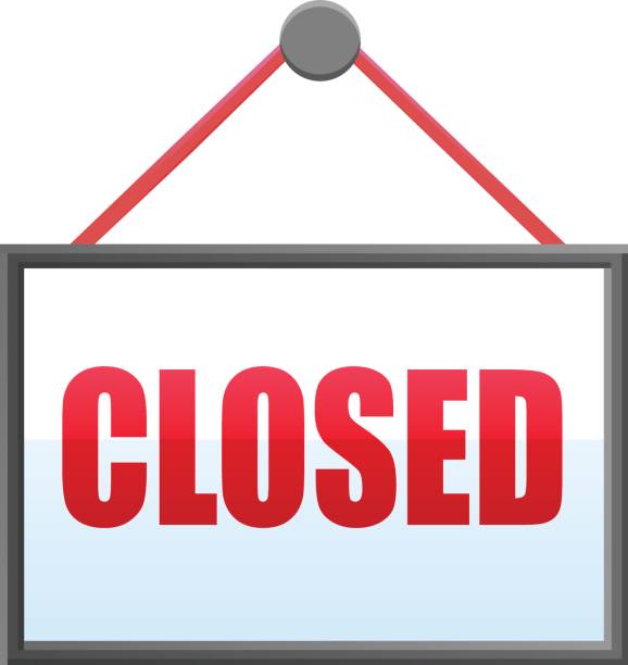 Vector illustration of a closed notice or sign with hanger.